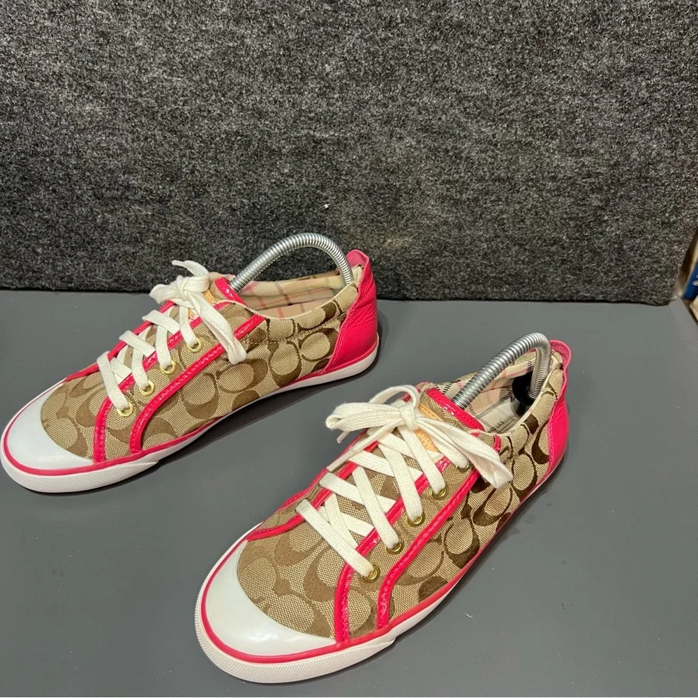 Coach Barrett Signature Brown Canvas Sneakers Women’s Size 8.5 - Picture 8 of 14